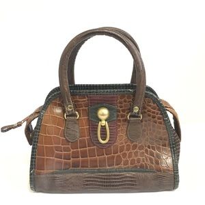 Vintage Brown Faux Leather Structured Purse